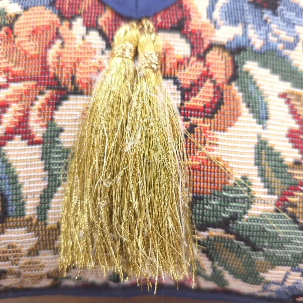 Vintage 1993 Floral Tapestry Pillow San Francisco Music Box Decor